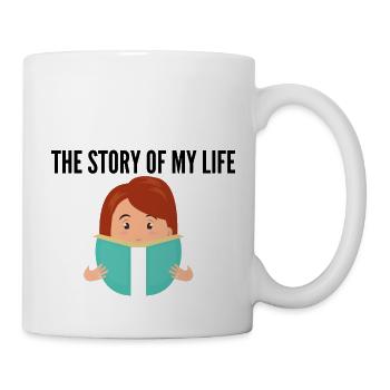 Die Lebensgeschichte eines Buchliebhaber - Tasse - Weiß - Rechts