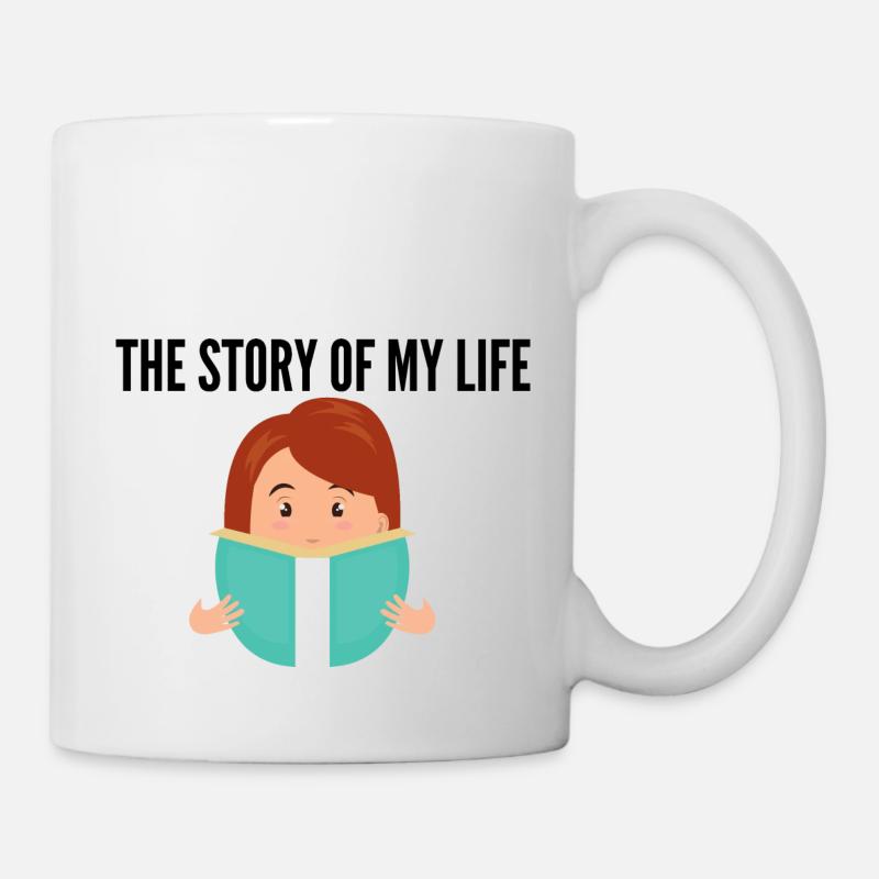 Die Lebensgeschichte eines Buchliebhaber - Tasse - Weiß