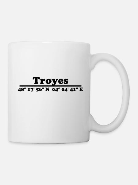 Coordonnées de Troyes - Mug blanc - blanc