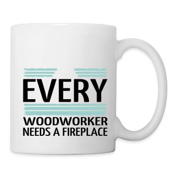 happy funny quote chainsaw grab carpenter tshirts - Mug - white - Right