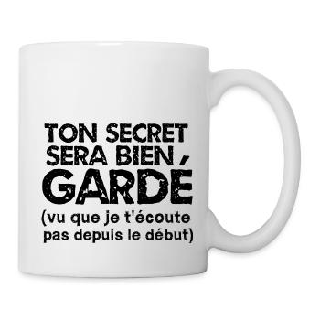 ton secret sera bien gardé - Mug blanc - blanc - Droite