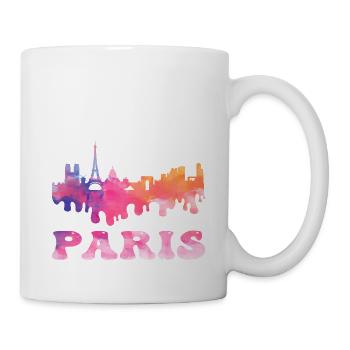 Paris France City Skyline Splash Coloré - Mug blanc - blanc - Droite