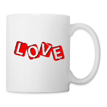 LOVE - rouge et noir - Mug blanc - blanc - Droite