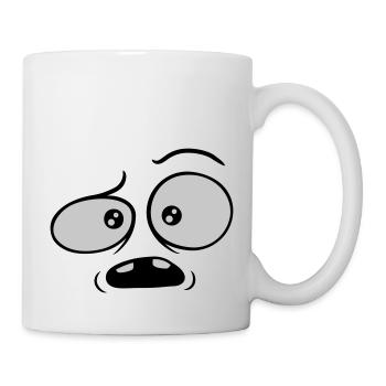 Skeptical confused comic face - Mug - white - Right