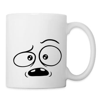 Confused skeptical comic face - Mug - white - Right