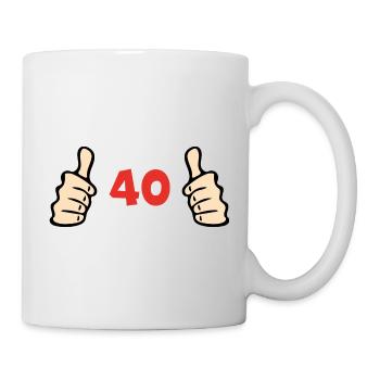 40. Geburtstag 40 Jahre Geschenk - Tasse - Weiß - Rechts