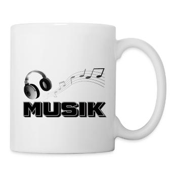 Musik schwarz weiß Noten - Tasse - Weiß - Rechts