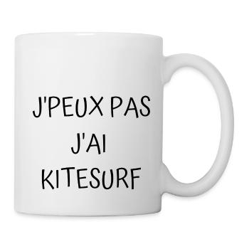 J'peux pas j'ai kitesurf - Mug blanc - blanc - Droite