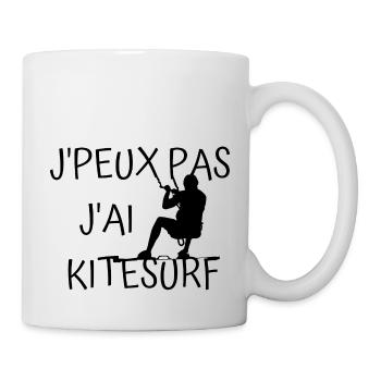 Je peux pas j'ai kitesurf - Mug blanc - blanc - Droite