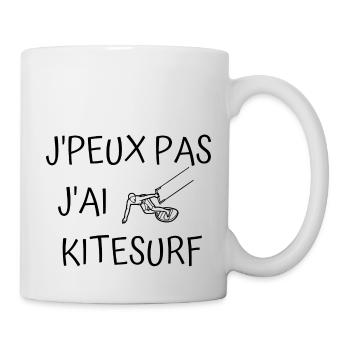 Je peux pas j'ai kitesurf - Mug blanc - blanc - Droite