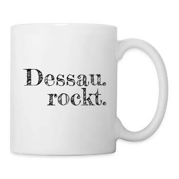 Dessau rockt - Textdesign mit Stadtnamen - Tasse - Weiß - Rechts