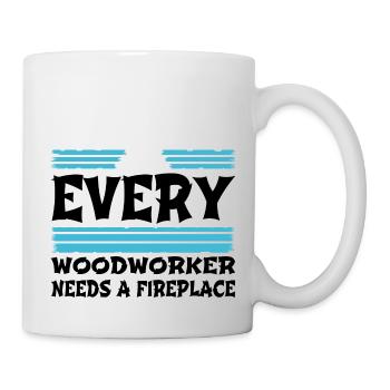 the carpenters carpenter saw happy forester - Tasse - Weiß - Rechts