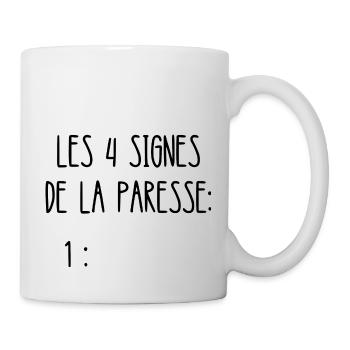 les 4 signes de la paresse - Mug blanc - blanc - Droite