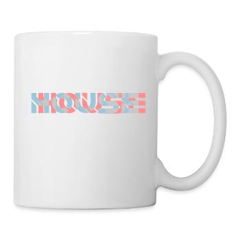 Logo de l’effet 3D de la maison - Mug blanc - blanc - Droite