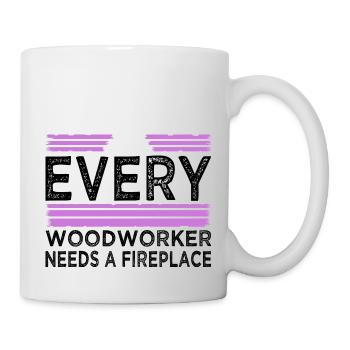 happy cool logging lumberjackwoodworking - Tasse - Weiß - Rechts