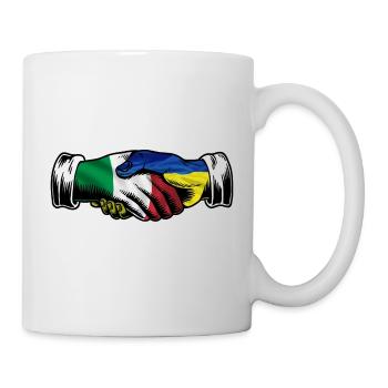 Italy Stands With Ukraine Italian Ukrainian Flag - Mug - white - Right
