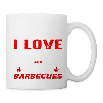 I love Jesus and Barbecue - Tasse - Weiß - Rechts