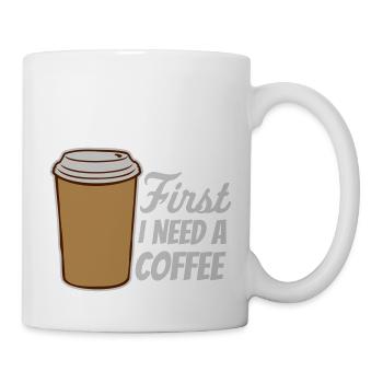 Fist I need Coffee - Tasse - Weiß - Rechts