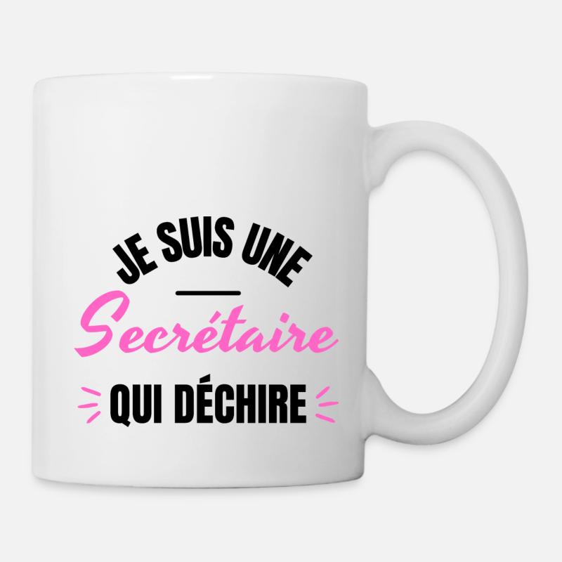JE SUIS UNE SECRETAIRE QUI DECHIRE - Mug blanc - blanc