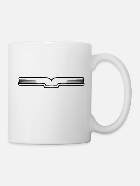 Bildung offenes Buch Seiten - Tasse - Weiß