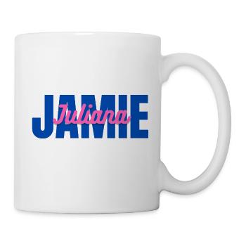 Zwei Herzen vereint, Juliana & Jamie - Tasse - Weiß - Rechts