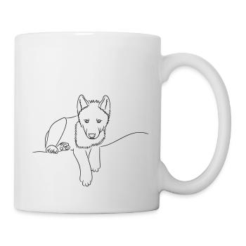 Wolf - Tasse - Weiß - Rechts