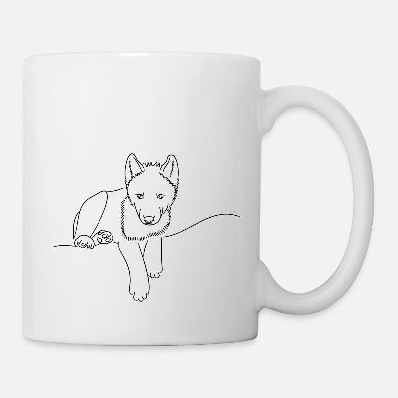 Loup - Mug blanc - blanc
