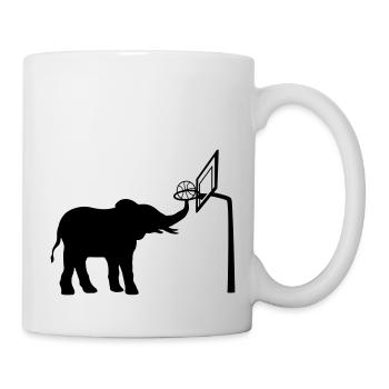 Sport Basketball spielender Elefant - Tasse - Weiß - Rechts