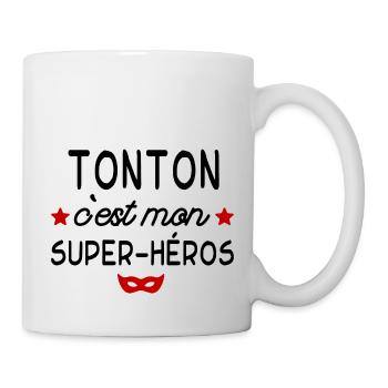 Tonton c est mon super héros - Mug blanc - blanc - Droite