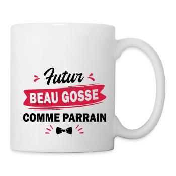 Futur beau gosse comme parrain / Futur bogosse - Mug blanc - blanc - Droite