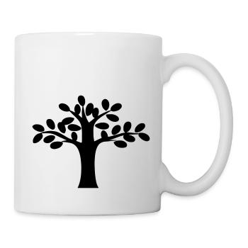 Baum Pflanze Illustration Zeichnung Geschenkidee - Tasse - Weiß - Rechts
