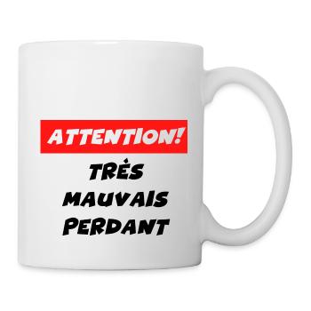 attention très mauvais perdant - Mug blanc - blanc - Droite