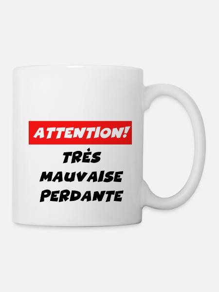 attention très mauvaise perdante - Mug blanc - blanc