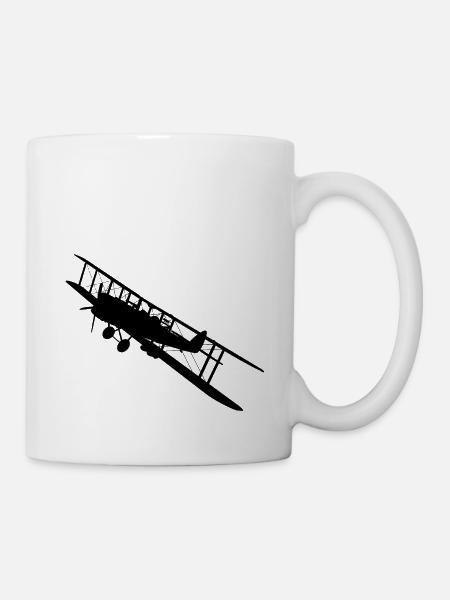 Biplane aircraft from 1915 - Mug - white
