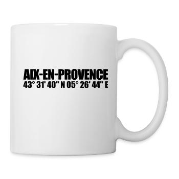 Aix-en-Provence Koordinaten - Tasse - Weiß - Rechts