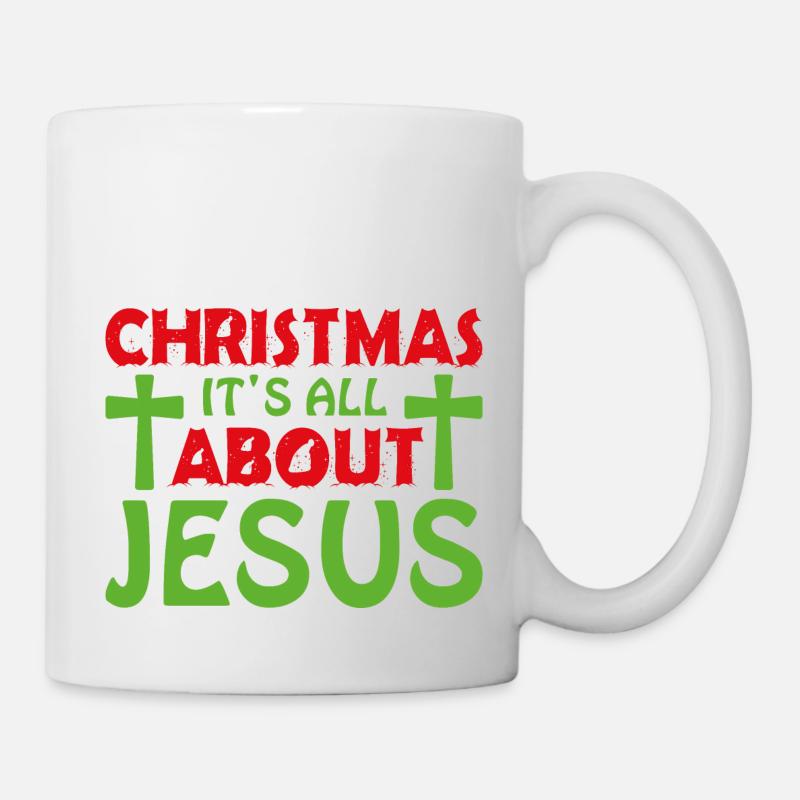 9 Christmas its all about jesus - Tasse - Weiß