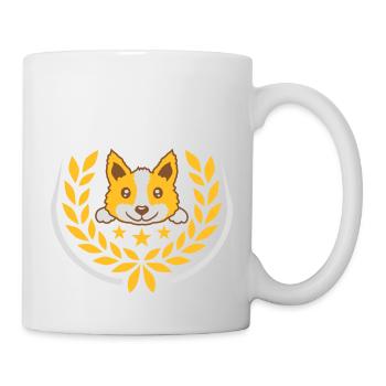 Laurel wreath cute dog design - Mug - white - Right