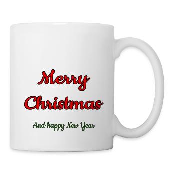 Frohe Weihnachten und einen guten Rutsch ins neue Jahr. - Tasse - Weiß - Rechts