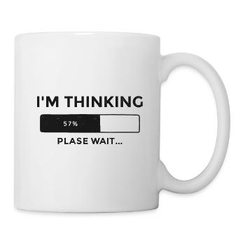 Je pense, s’il vous plaît attendre, barre de progression - Mug blanc - blanc - Droite
