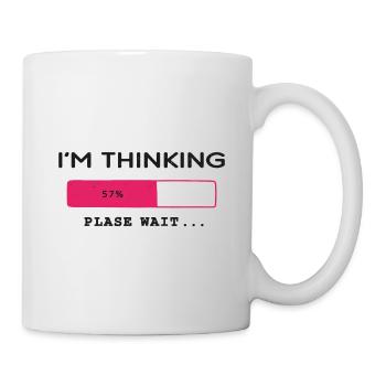 Je pense, s’il vous plaît attendre, barre de progression - Mug blanc - blanc - Droite