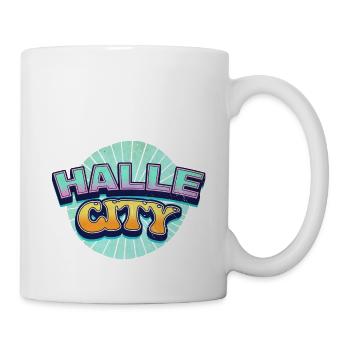 Halle Germany City Font Pop Art Comic - Mug - white - Right