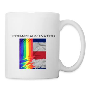 2 DRAPEAUX, 1 NATION LGBTQ x FRANCE - Mug blanc - blanc - Droite