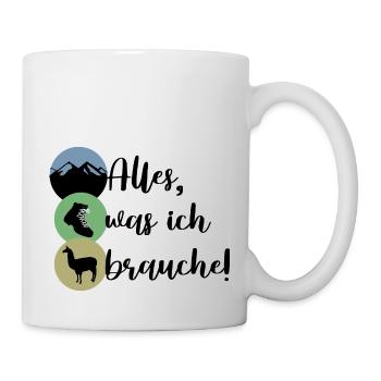 Berge Wanderschuhe Alpaka Lama - Tasse - Weiß - Rechts