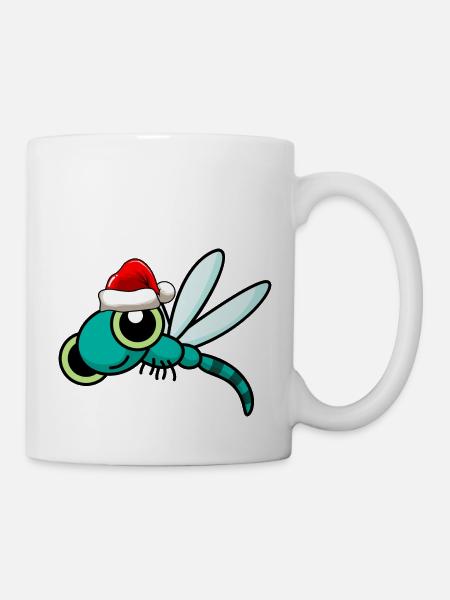 Libellule de Noël Libellule - Mug blanc - blanc