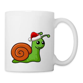 Schnecke Comic Weihnachten - Tasse - Weiß - Rechts