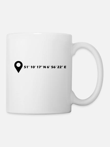 Hilden Koordinaten - Tasse - Weiß