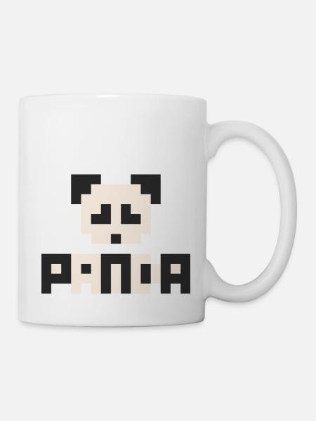 8bit panda - Tasse - Weiß