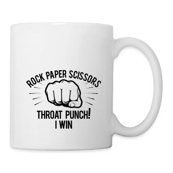 ROCK PAPER SCISSORS THROAT PUNCH WIN - Tasse - Weiß - Rechts
