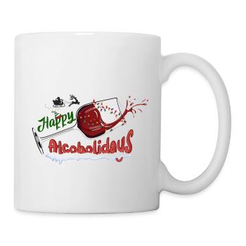 Christmas, wine Christmas, red wine funny wine wine - Mug - white - Right