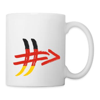 Deutschland Flagge Deutschlandflagge Hashtag EM WM - Tasse - Weiß - Rechts